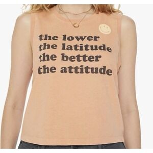 Mother Cropped Tee Women's Small Faded Orange‎ Strong And Silent Type Designer